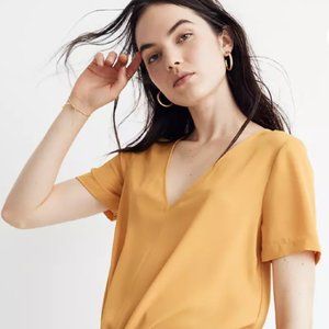 Madewell Yellow Tie-Front Top